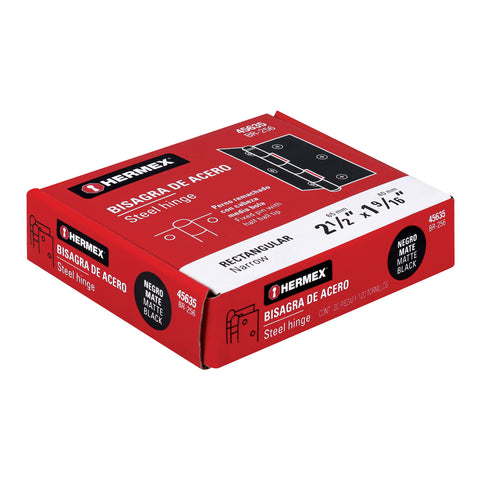 Bisagra rectangular 2-1/2' negra, HERMEX | BR-256 | 45635