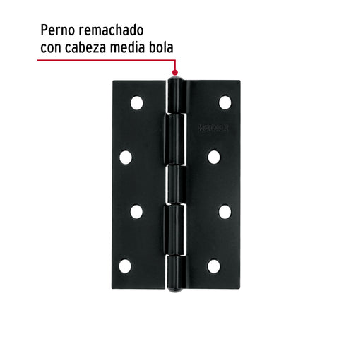 Bisagra rectangular 4' negra, HERMEX | BR-406 | 45638