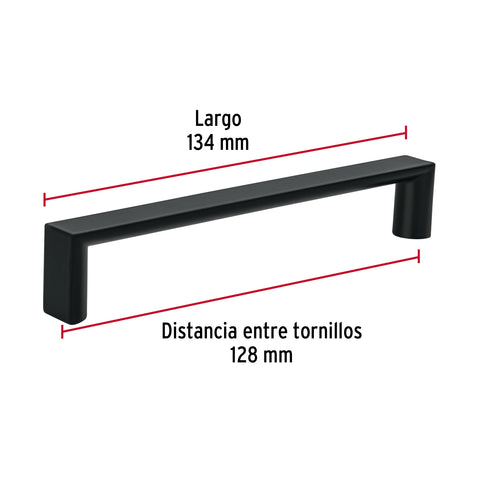 Jaladera de 128mm, línea Andamio, negro, HERMEX | JAL-0962 | 45640