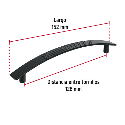 Jaladera de 128mm, línea Contempo, negro, HERMEX | JAL-0162 | 45642