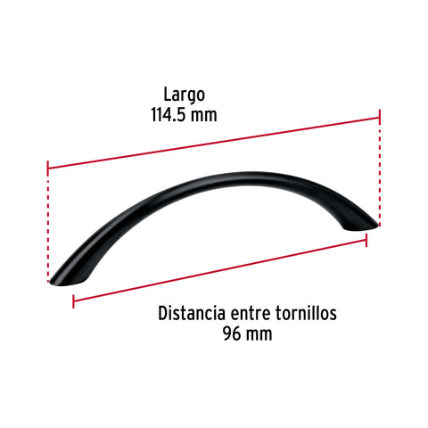 Jaladera de 96mm, línea Arco, negro, HERMEX | JAL-0261 | 45643