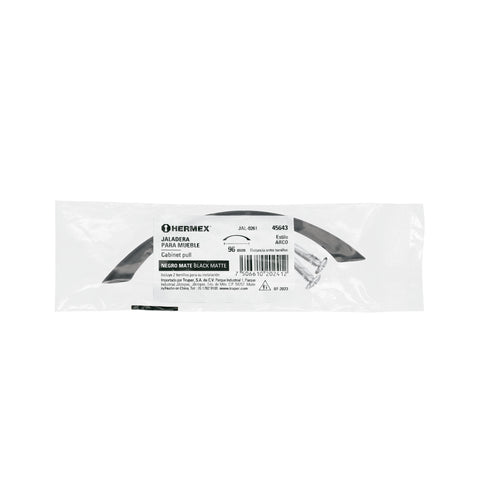 Jaladera de 96mm, línea Arco, negro, HERMEX | JAL-0261 | 45643