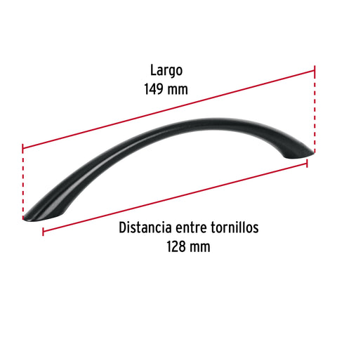 Jaladera de 128mm, línea Arco, negro, HERMEX | JAL-0262 | 45644
