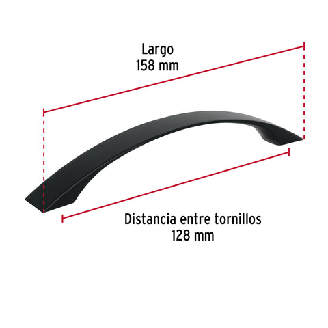 Jaladera de 128mm, línea Moderna, negro, HERMEX | JAL-0761 | 45645