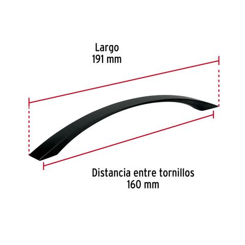 Jaladera de 160mm, línea Moderna, negro, HERMEX | JAL-0762 | 45646