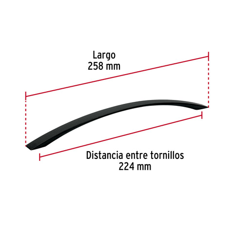 Jaladera de 224mm, línea Moderna, negro, HERMEX | JAL-0763 | 45647