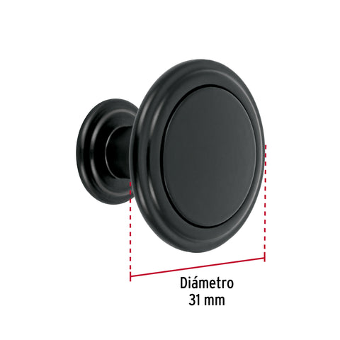 Perilla estilo 'Moderno' acabado negro, HERMEX | PER-076 | 45652