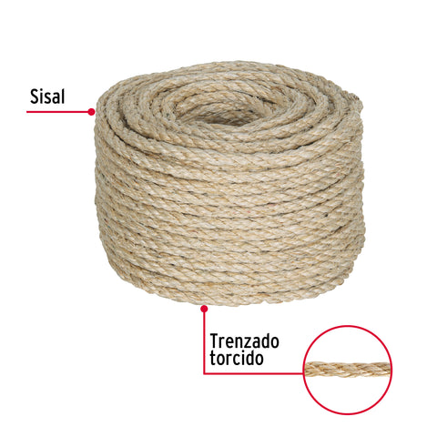 Piola de Sisal de 6 mm x 30 m natural, FIERO | PIO-630S | 45656