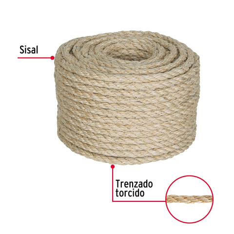 Piola de Sisal de 8 mm x 30 m natural, FIERO | PIO-830S | 45658