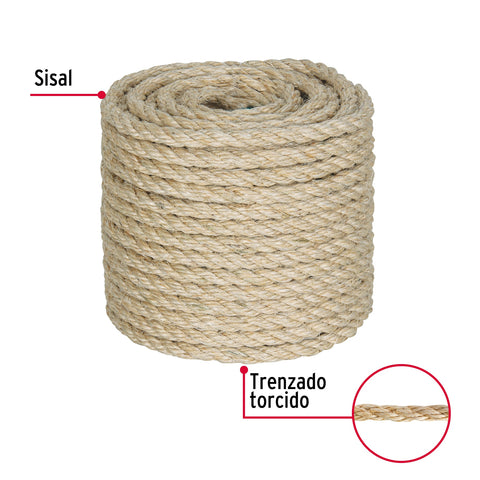 Piola de Sisal de 10 mm x 30 m natural, FIERO | PIO-1030S | 45660
