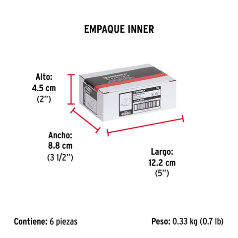 Bolsa con 2 bisagras rectangulares 2', acero pulido | BR-200B | 45683