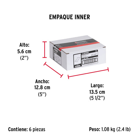 Bolsa con 2 bisagras rectangulares 3-1/2', acero pulido | BR-350B | 45686