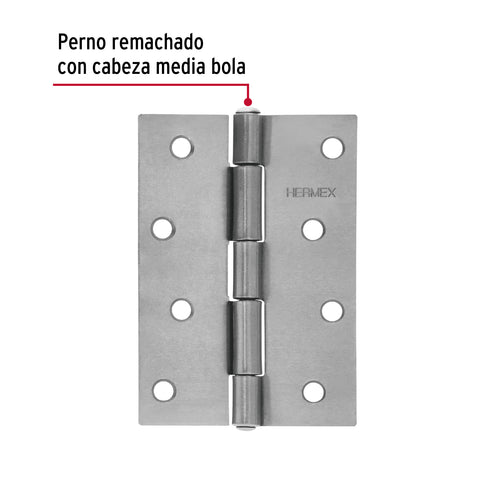 Bolsa con 2 bisagras rectangulares 4', acero pulido | BR-400B | 45687