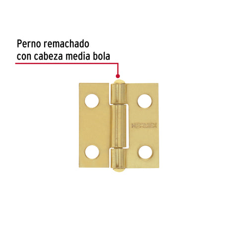Bolsa con 2 bisagras rectangulares 1', acero latonado | BR-101B | 45688