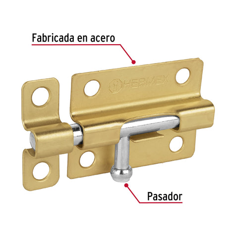Pasador de barril de acero latón 3', HERMEX | PAS-31 | 45722