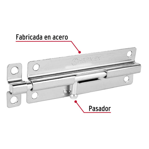 Pasador de barril de acero cromo 6', HERMEX | PAS-63 | 45729