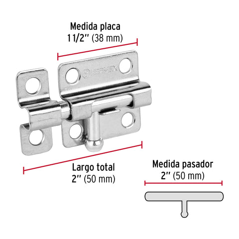 Pasador de barril de acero cromo 2', HERMEX | PAS-23 | 45733