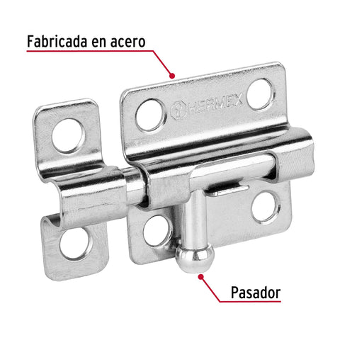 Pasador de barril de acero cromo 2', HERMEX | PAS-23 | 45733