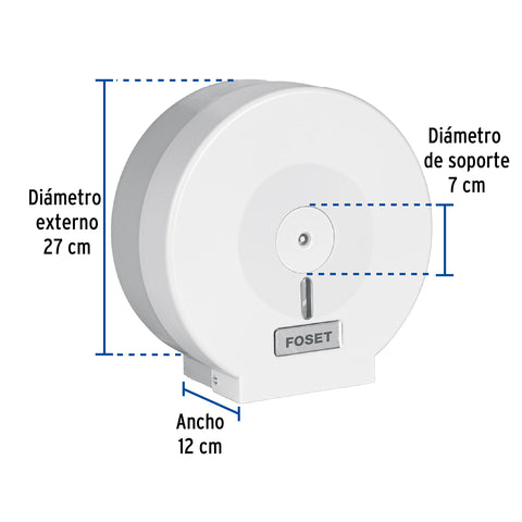 Portarollo junior de ABS, blanco, FOSET BASIC | ABP-21B | 45738