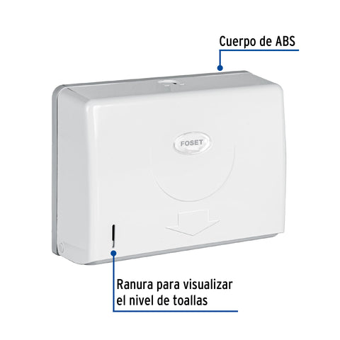 Dispensador junior p/toallas de papel, blanco, FOSET BASIC | ABP-31B | 45740