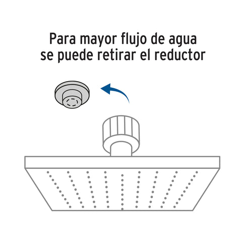 Regadera plato cuadrado 12' con brazo, satín, FOSET RIVIERA | R-312N | 45776