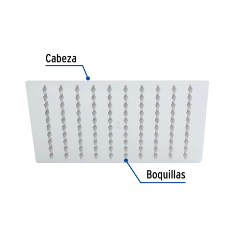 Regadera plato cuadrado 8' sin brazo, cromo, FOSET RIVIERA | R-308S | 45779