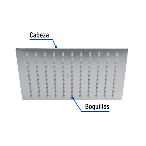 Regadera plato cuadrado 10' sin brazo, cromo, FOSET RIVIERA | R-310S | 45781