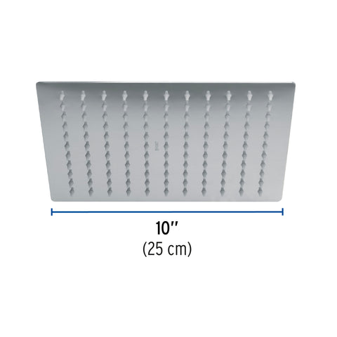 Regadera plato cuadrado 10' sin brazo, cromo, FOSET RIVIERA | R-310S | 45781