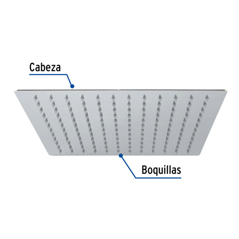 Regadera plato cuadrado 12' sin brazo, cromo, FOSET RIVIERA | R-312S | 45783