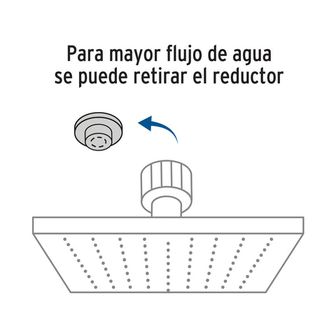 Regadera plato cuadrado 12' sin brazo, satín, FOSET RIVIERA | R-312SN | 45784