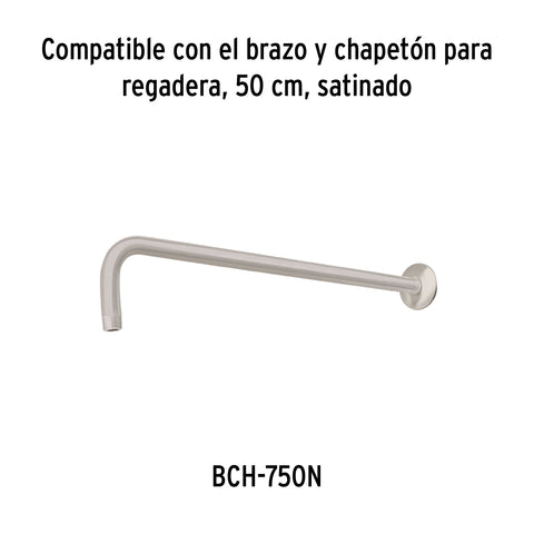 Regadera plato cuadrado 12' sin brazo, satín, FOSET RIVIERA | R-312SN | 45784