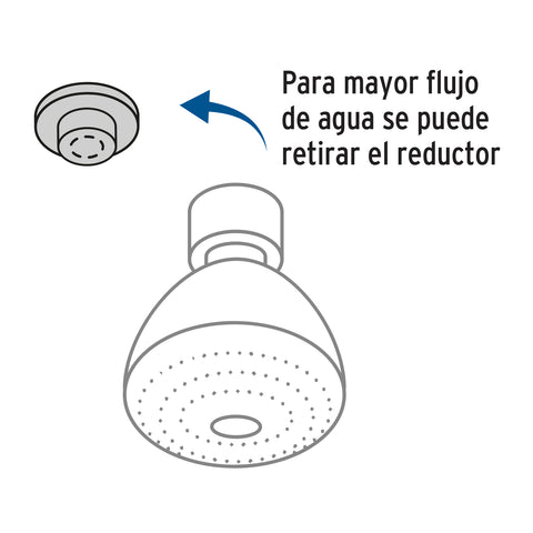 Regadera redonda 3-1/4', ABS,c/brazo y chapetón, cromo, AERO | R-201 | 45789