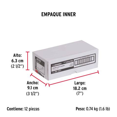 Jaladera de 96mm, línea Oviedo, níquel, HERMEX | JAL-1311 | 45792