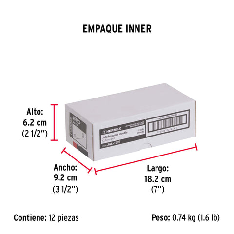 Jaladera de 96mm, línea Oviedo, latón brillante, HERMEX | JAL-1321 | 45793