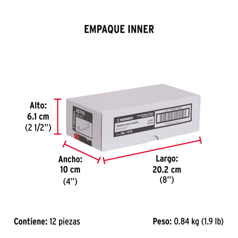 Jaladera de 128mm, línea Oviedo, níquel, HERMEX | JAL-1312 | 45795