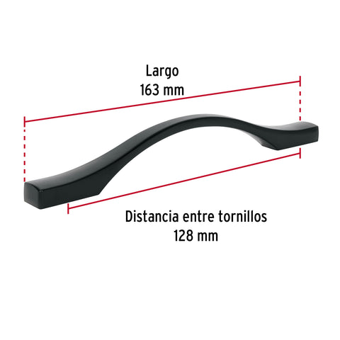 Jaladera de 128mm, línea Segovia, negro, HERMEX | JAL-1562 | 45806