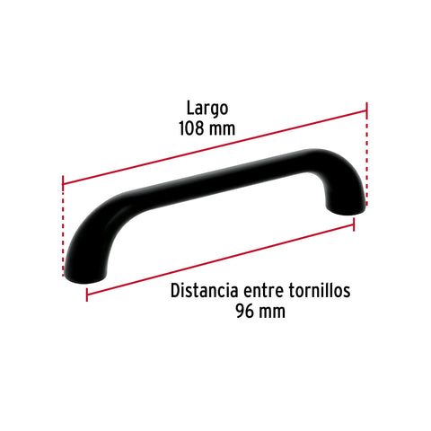 Jaladera de 96mm,, línea Cádiz, negro, HERMEX | JAL-1661 | 45809