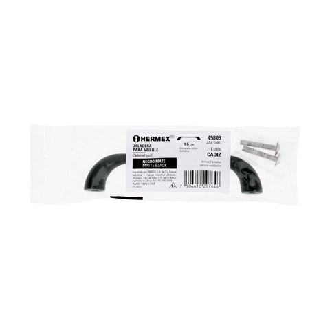 Jaladera de 96mm,, línea Cádiz, negro, HERMEX | JAL-1661 | 45809