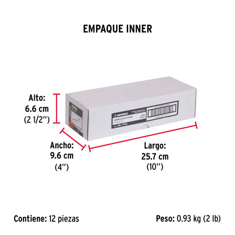 Jaladera de 128mm, línea Burgos, latón brillante, HERMEX | JAL-1722 | 45820