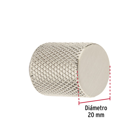 Perilla metálica estilo 'Cádiz', niquel satinado, HERMEX | PER-161 | 45825