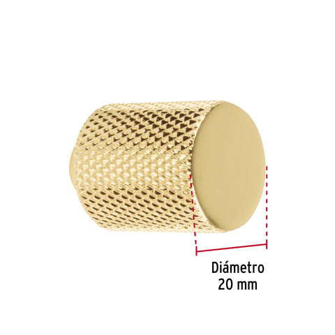 Perilla metálica estilo 'Cádiz', latón brillante, HERMEX | PER-162 | 45826