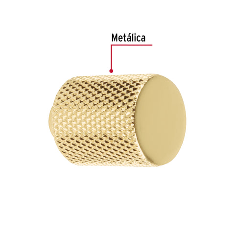 Perilla metálica estilo 'Cádiz', latón brillante, HERMEX | PER-162 | 45826