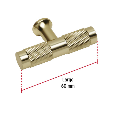 Perilla metálica estilo ' Segovia', latón brillante, HERMEX | PER-132 | 45832
