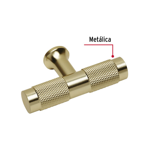 Perilla metálica estilo ' Segovia', latón brillante, HERMEX | PER-132 | 45832
