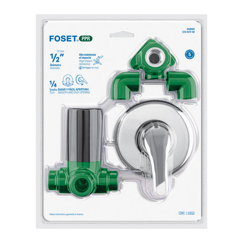 Kit de instalación p/regadera PPR 1/2' con monomando, FOSET | CV-KIT-M | 45860