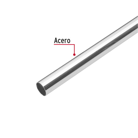 Tubo redondo para clóset,1.2 m, acero cromado, HERMEX | TR-512 | 45895