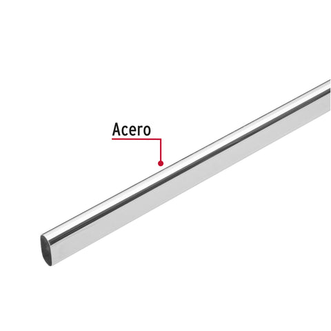 Tubo ovalado para clóset, 1.2 m, acero cromado, HERMEX | TO-512 | 45899