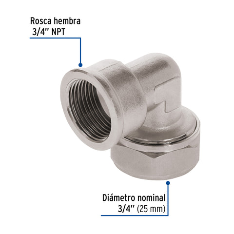 Codo 90° para PEALPE, 3/4', con rosca hembra, FOSET | PPG-34H | 45923