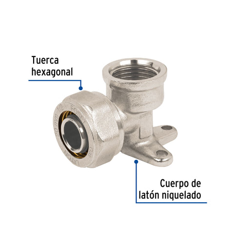 Codo oreja 90° para PEALPE, 1/2', con rosca hembra, FOSET | PPG-12CH | 45931
