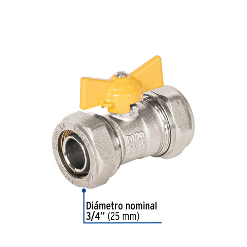 Válvula esfera para PE-AL-PE, 3/4', FOSET | PPG-34VE | 45945